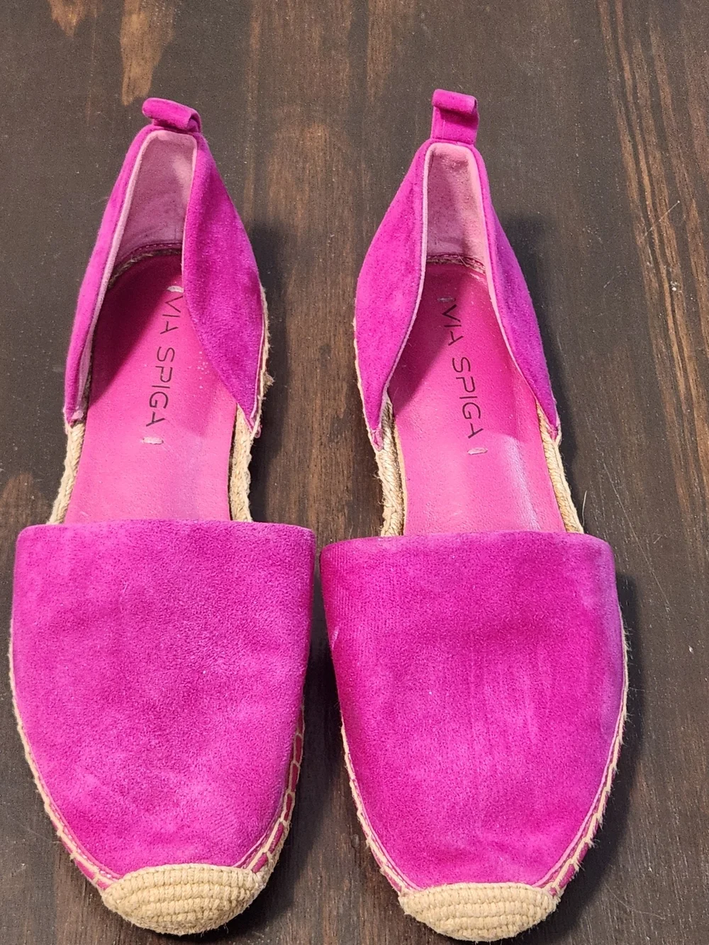 Via Spiga Brisa d'Orsay Espadrilles Womens 6.5 Hot Pink Suede Flats Shoes